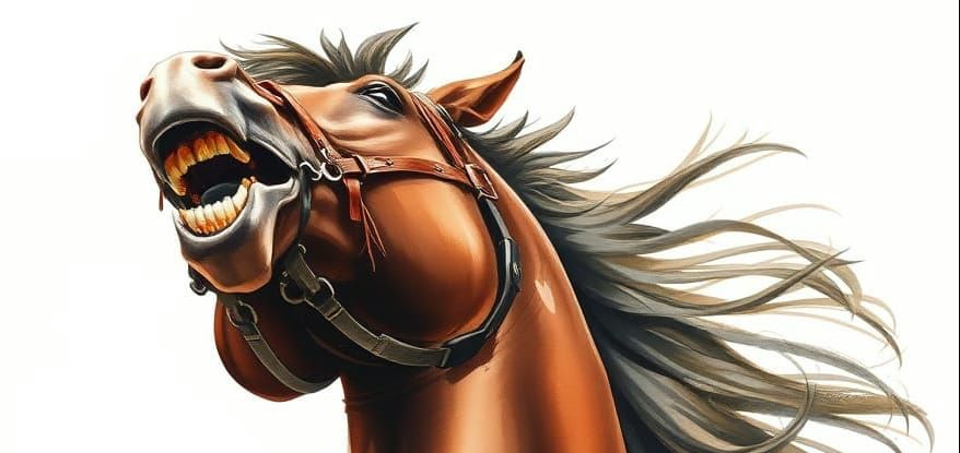 Fierce Horse Rearing in Watercolor Style