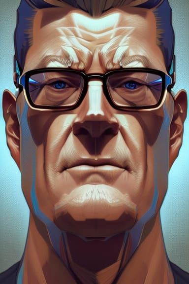 Hyperdetailed Portrait of Hank Hill in Artstation Style
