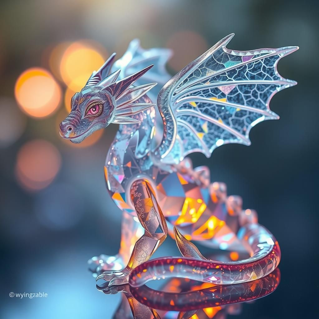 Small crystal iridescent dragon