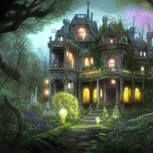 Detailed Abandoned Mansion in Fairy Kingdom, Unreal Engine