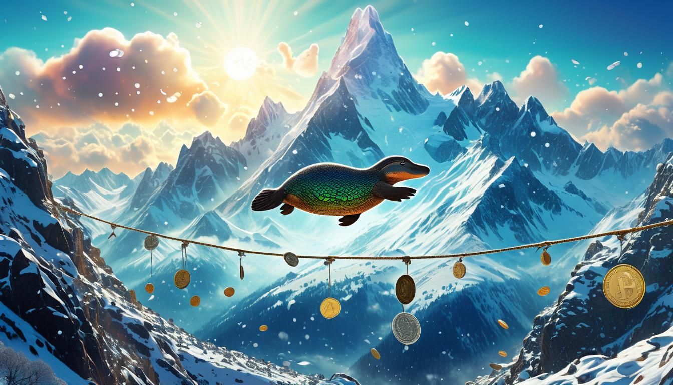 Surreal Platypus Balances on Mountain Peaks