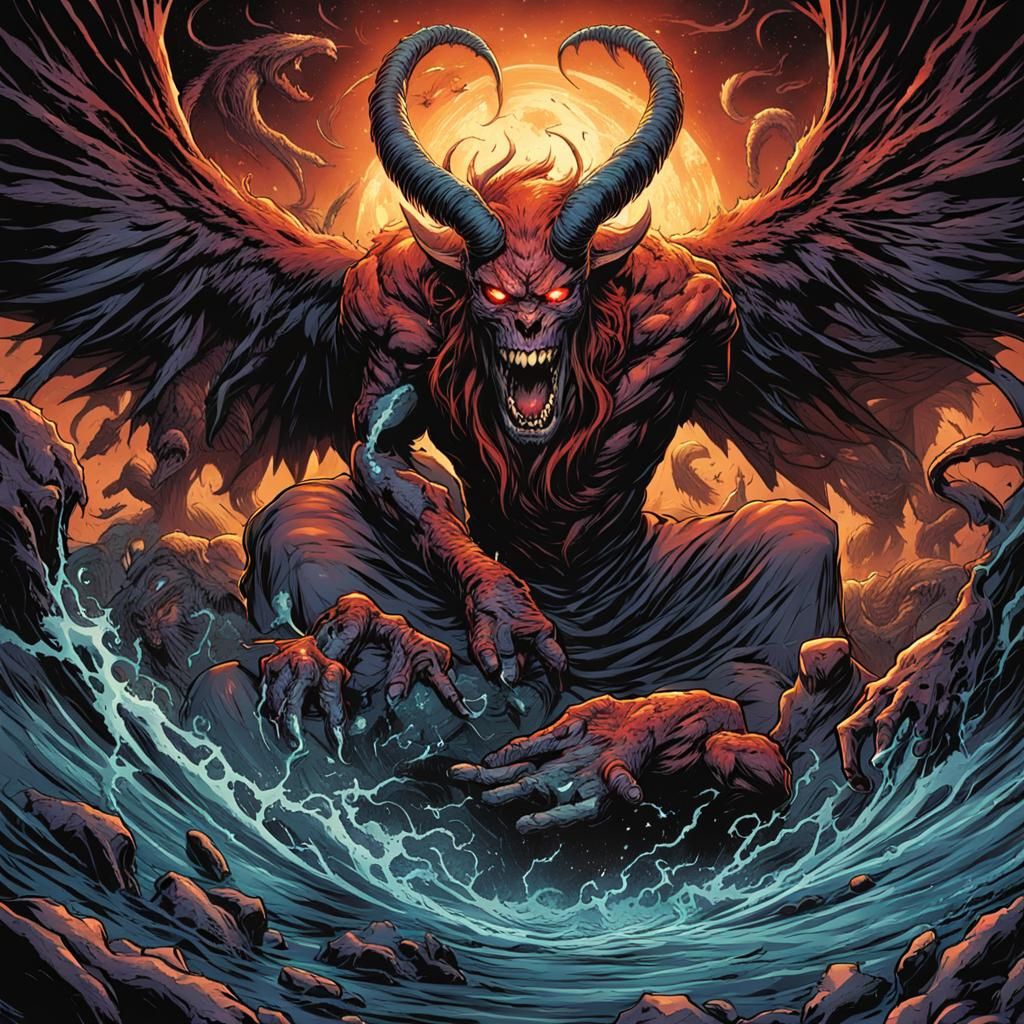 Demonic Spirit Unleashed: Comic Book Art