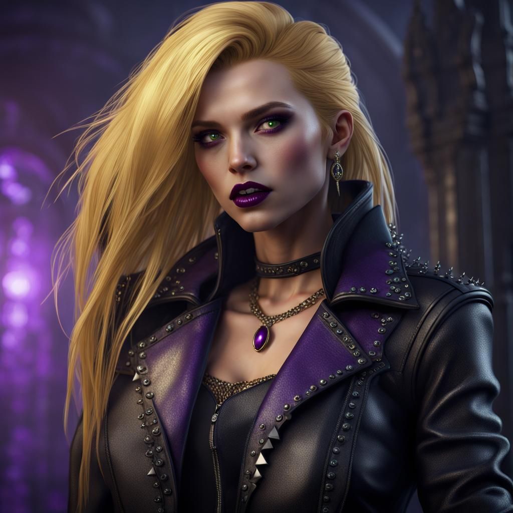 Vampire with Fangs in Detailed Matte Painting