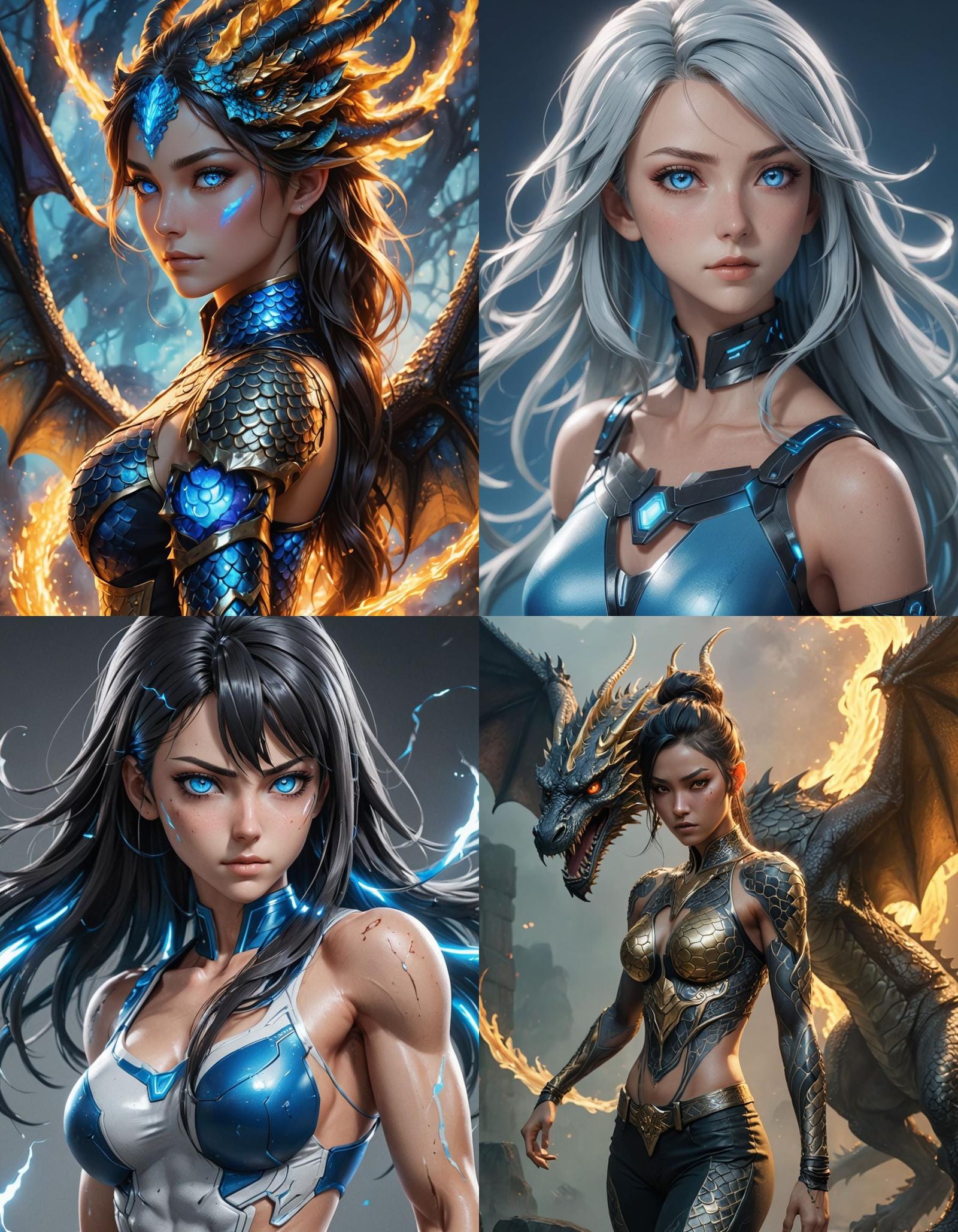 Anime Style Dragon Tattoo Character Portrait