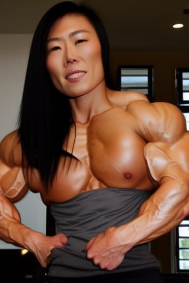 Muscular Japanese Bodybuilder with Ripped Physique