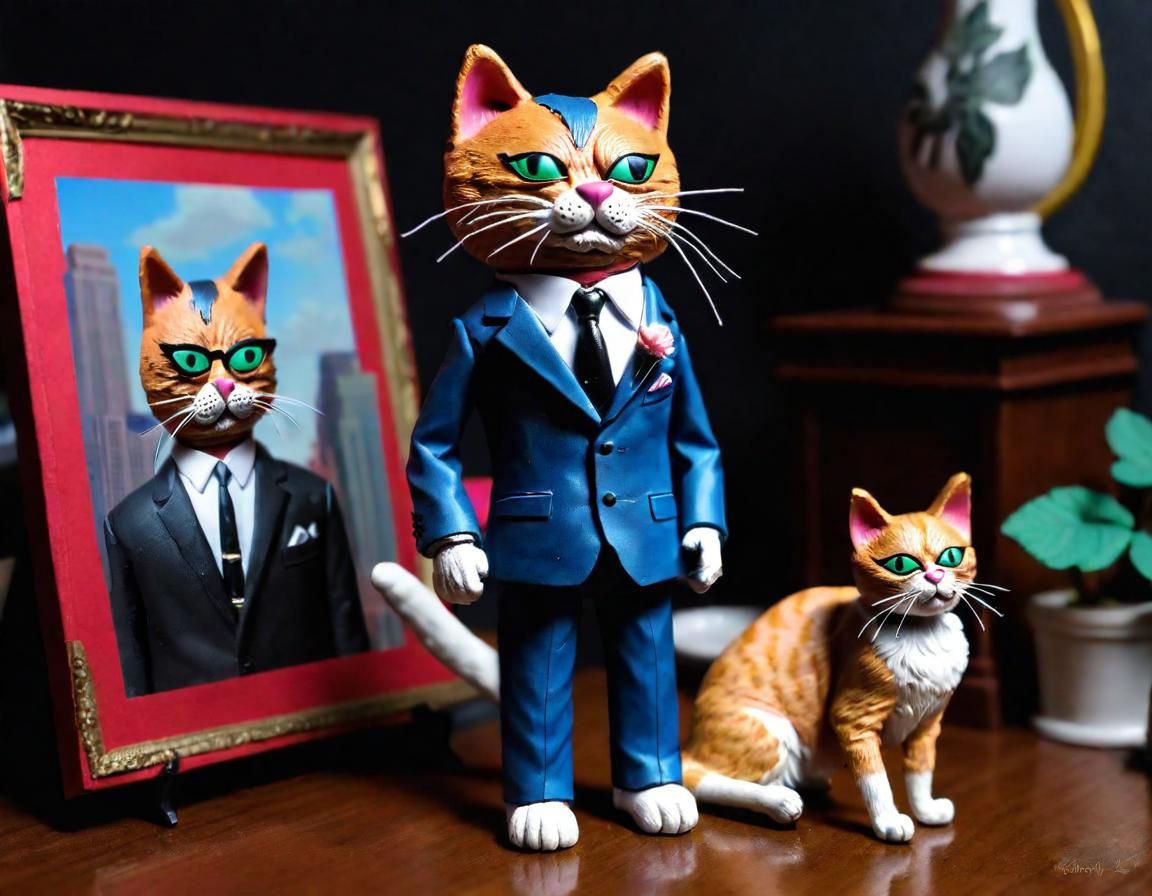 Diorama Tribute: Spiffy Cat in a Suit