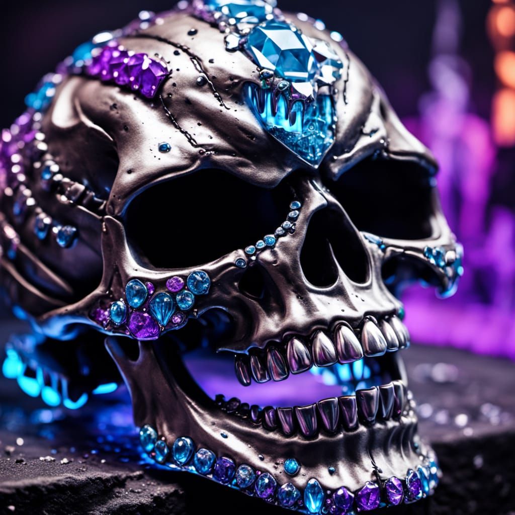 Skull street grillz XL diamonds