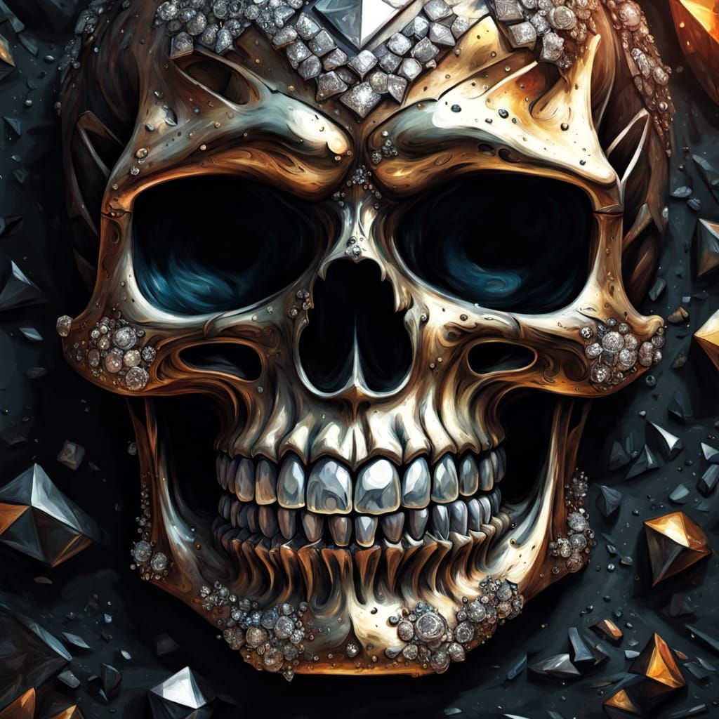 Skull street grillz XL diamonds