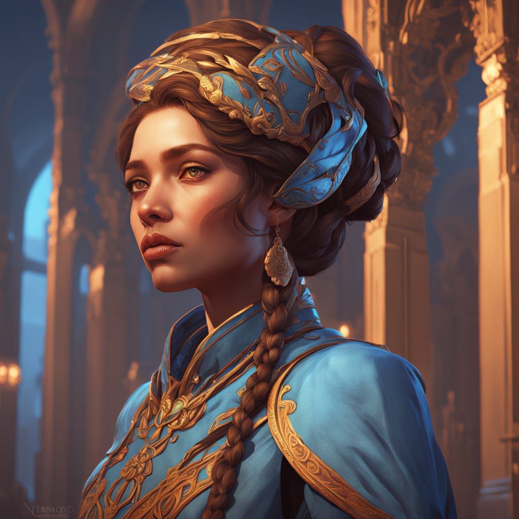 Ethereal Art Nouveau Siren Radiates Enigmatic Charm