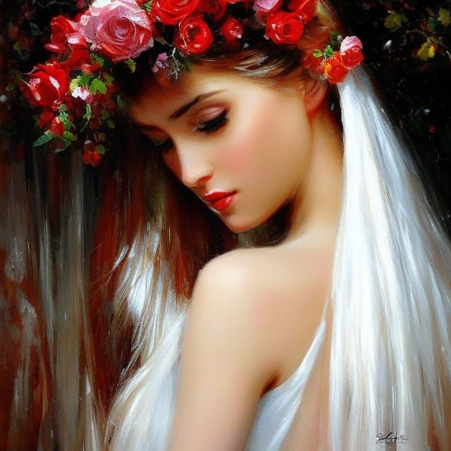 Modern Russian Beauty, Royo Style Digital Art