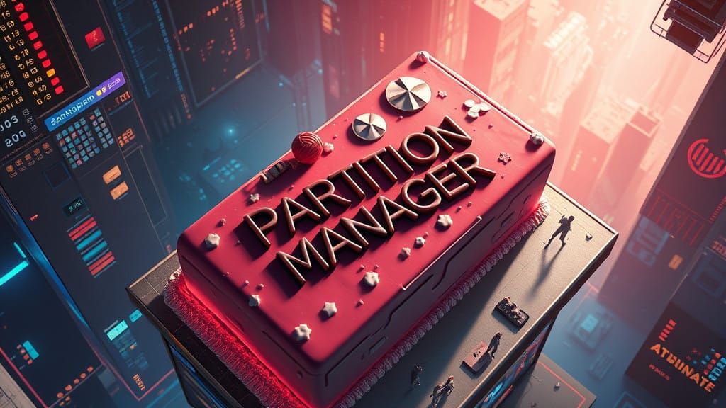 Cyberpunk Cake in a Futuristic Cityscape