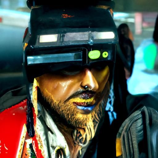 Pirate Portrait in Cyberpunk 2099 Style