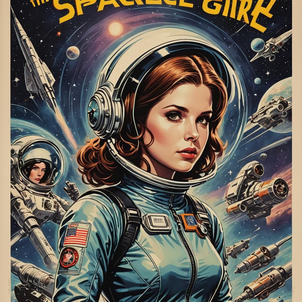 The Space Girl: Retro Sci-Fi Movie Poster
