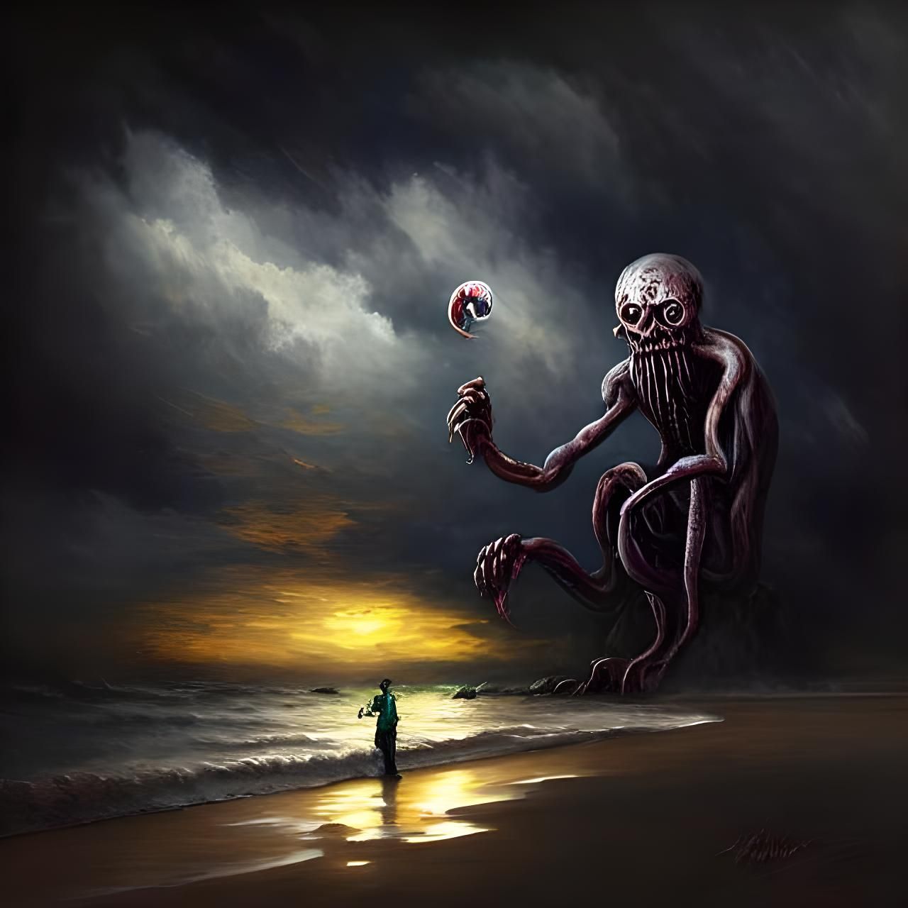 Eldritch Old God and Pet from Another World