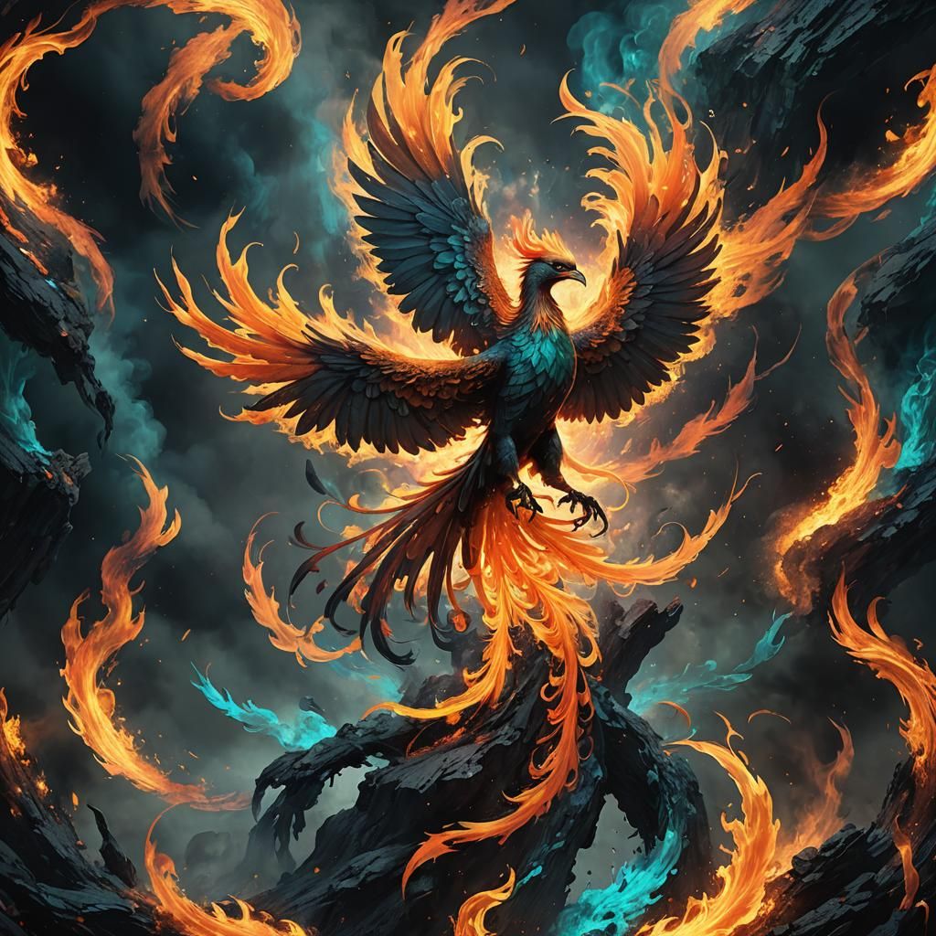 Phoenix Rising from Ashes: Fantasy Concept Art