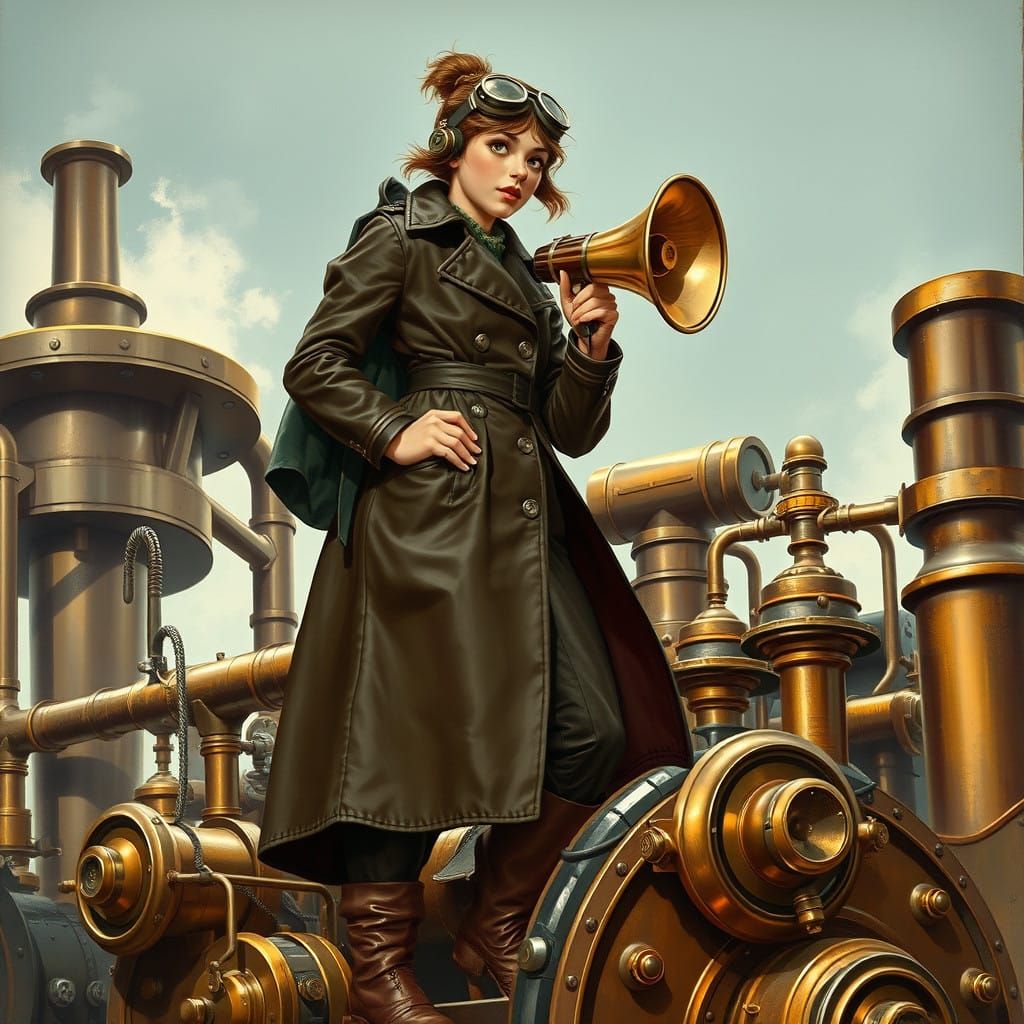 Steampunk Orator Inspired by Rockwell and Mead