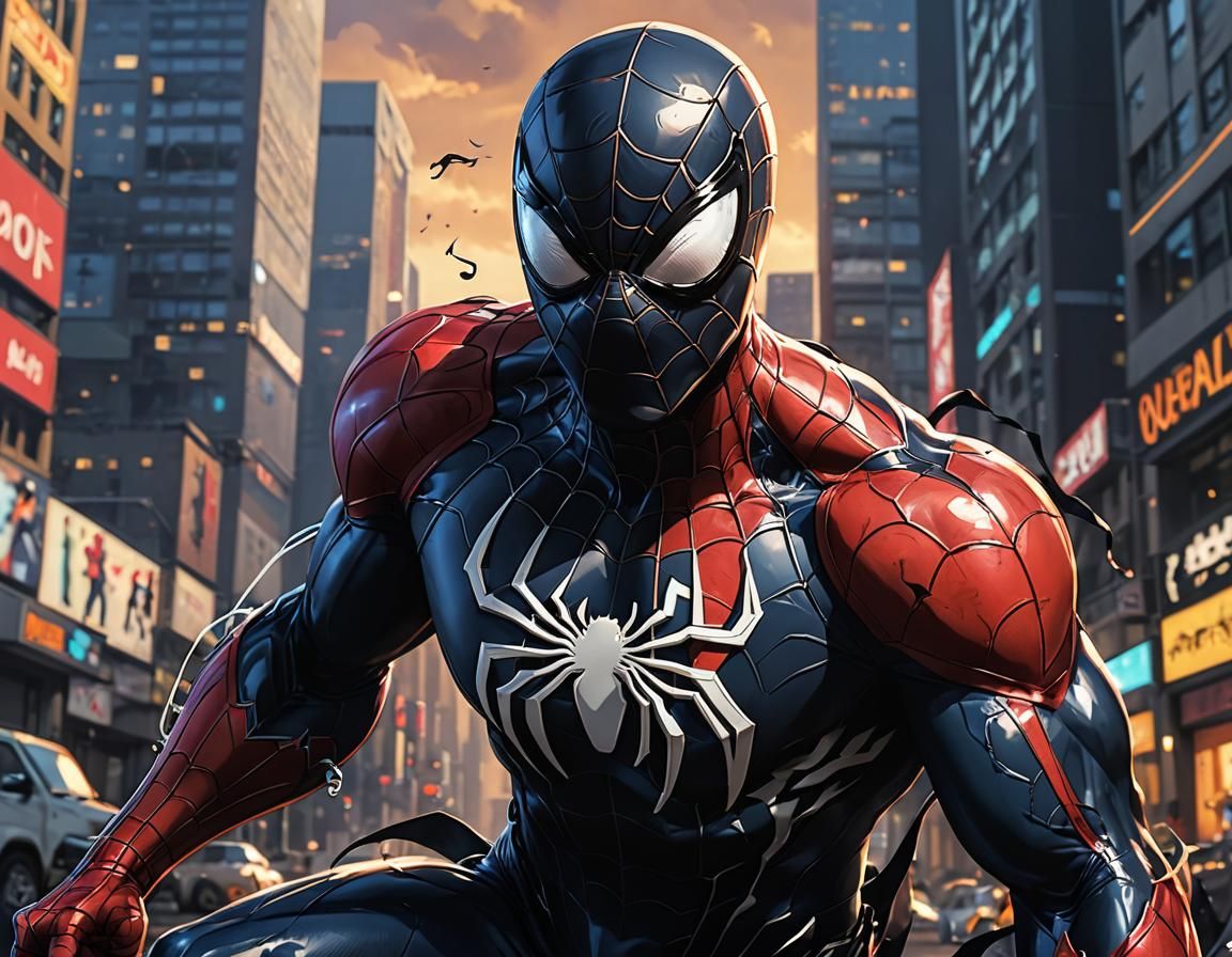 Spiderman's Symbiote Suit: Anime-Inspired Transformation