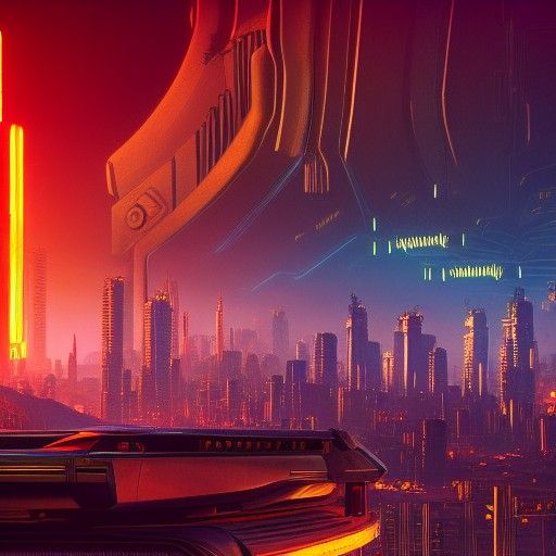 Steampunk City with Midnight Star in Cyberpunk Style