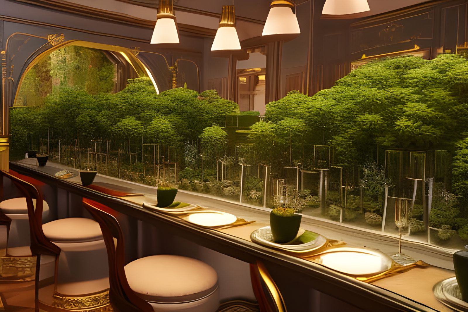 Versailles Restaurant with Cannabis Flowers in Unreal Engine...
