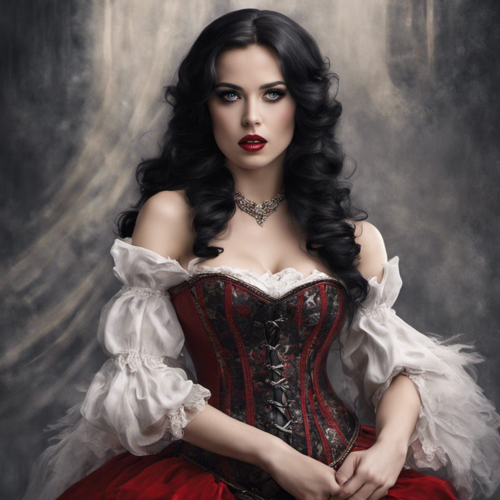 Snow White Portrait in Lingerie, Hyperrealistic Style