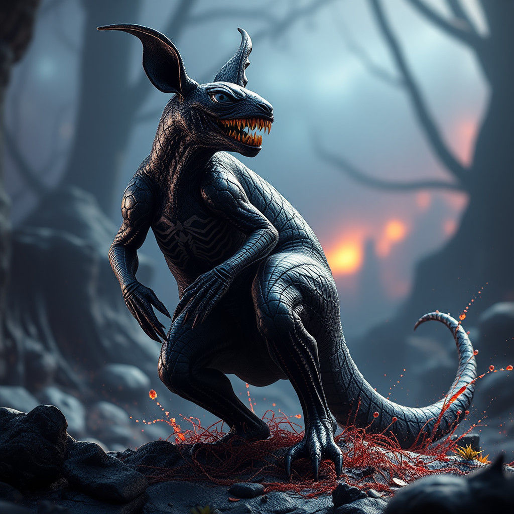 Kangaroo Venom Symbiote in Detailed Matte Painting