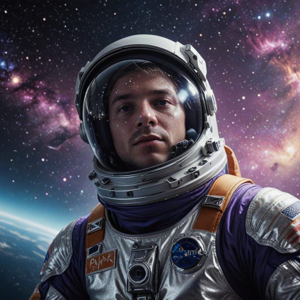 Hyper-Realistic Astronaut Portrait in Space Suit