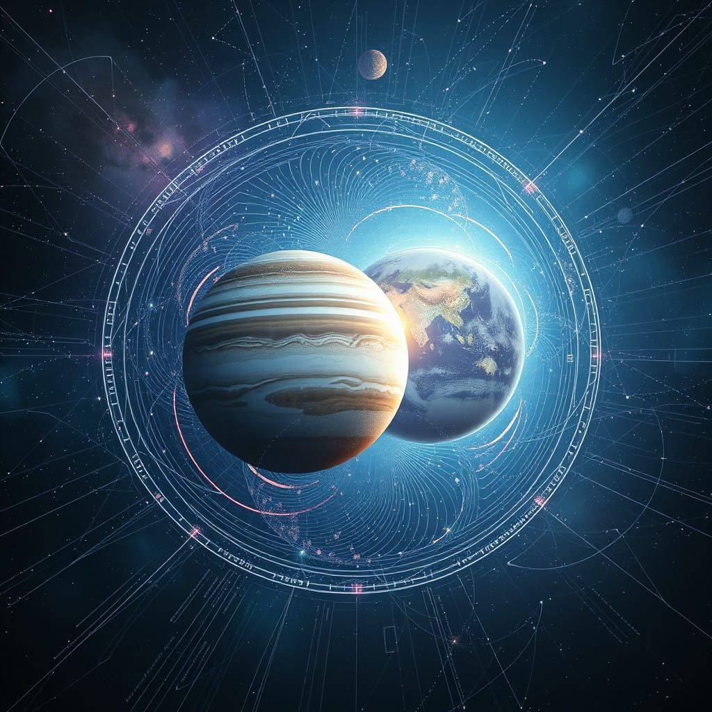 Jupiter and Venus Conjunction in Cosmic Dystopia