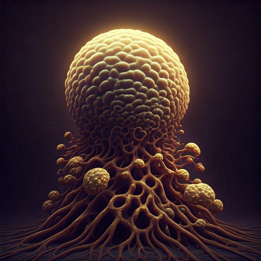 Dark Fantasy Fungal Entity in Art Nouveau Style