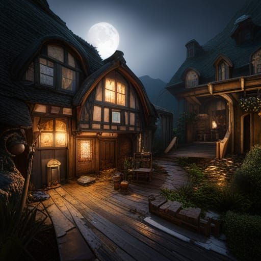 Witch's Cottage: Hyperdetailed Matte Painting