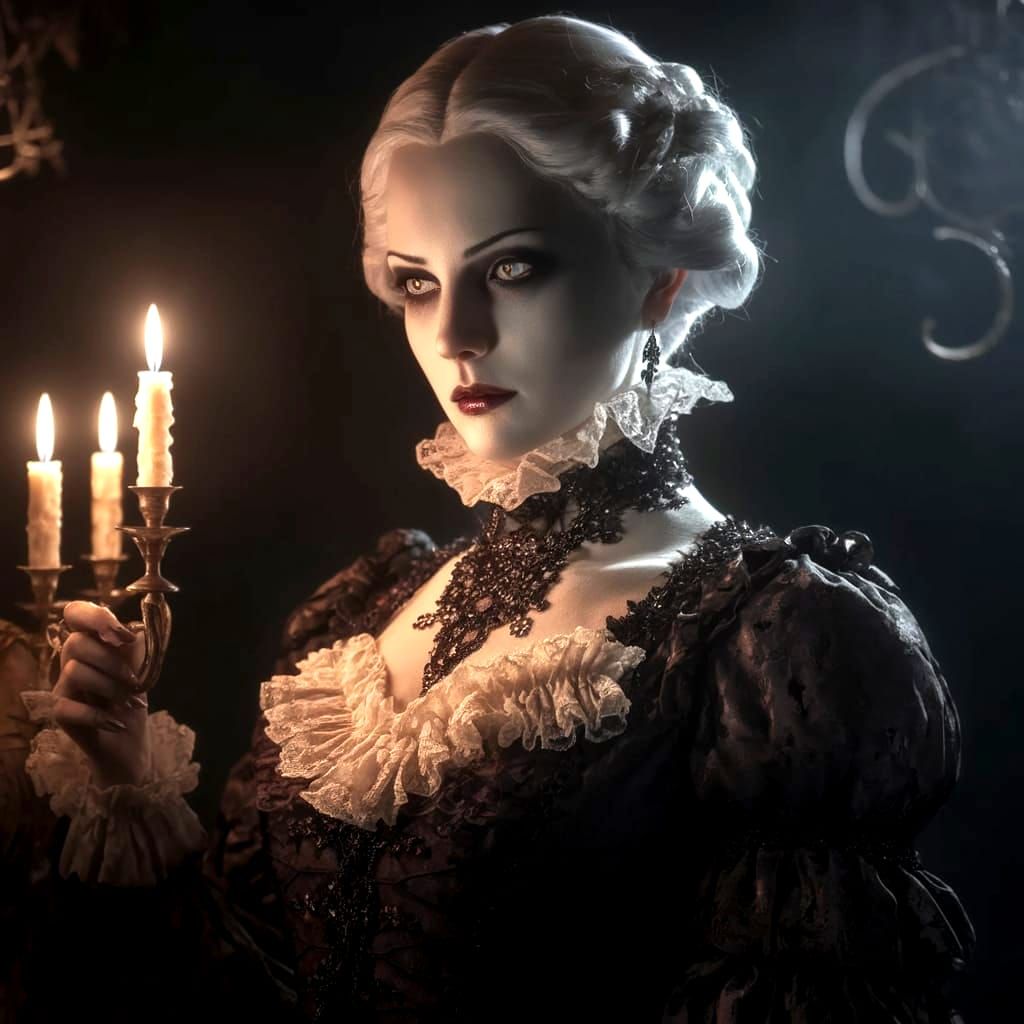 Elegant Gothic Noblewoman in Victorian Attire