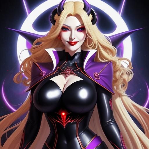 Satanic Manga Mage with Blonde Hair and Red Eyes