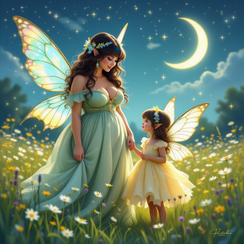 Fairy Mother and Daughter in Dreamy Fairycore Style