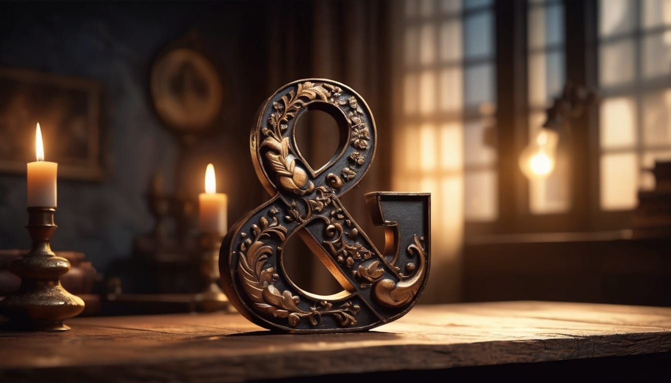 Elegant Ampersand in Moody, High-Contrast Lighting