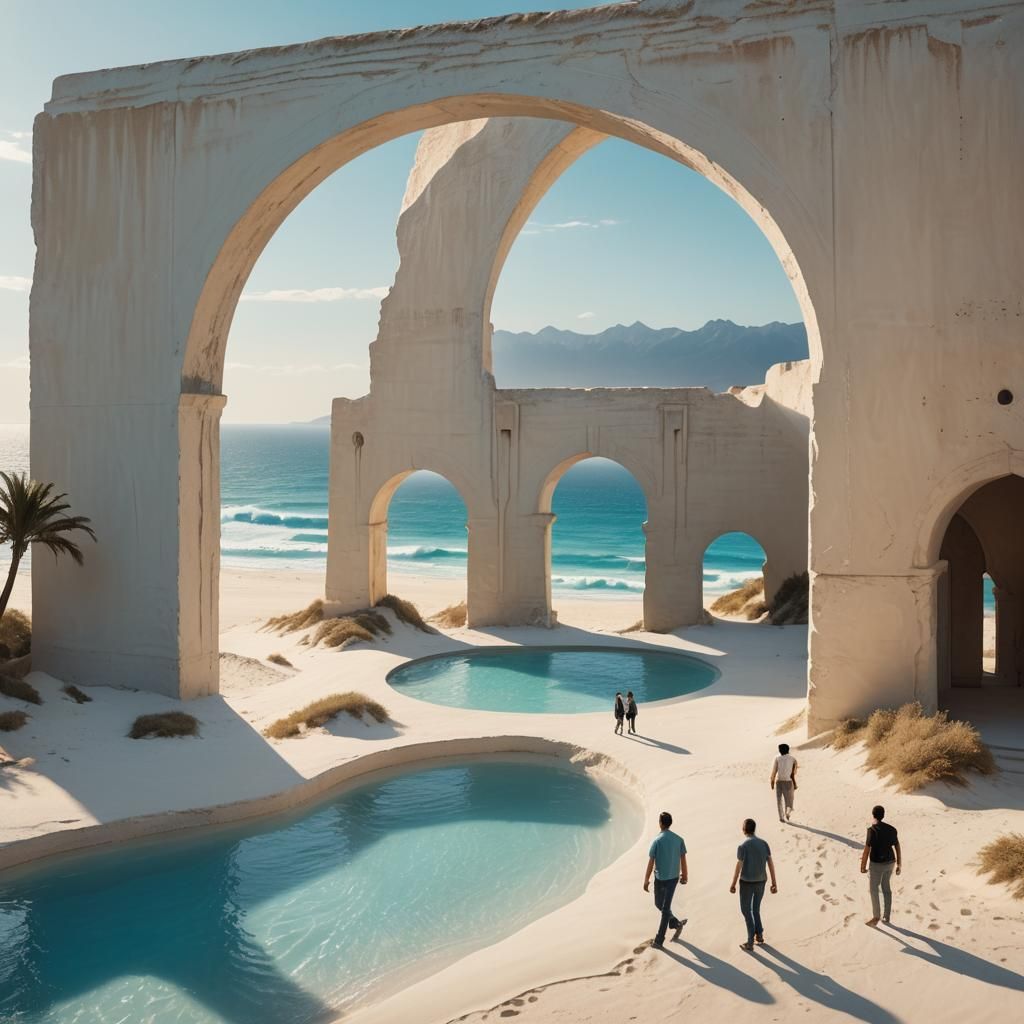Turquoise Pool and Concrete Arch: Concept Art