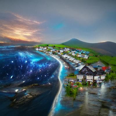 Coastal Village on the Edge of the Universe