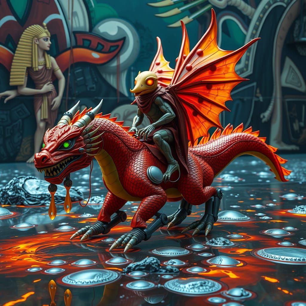 Exotic Phoenix-Dragon Qilin Rider in 8K