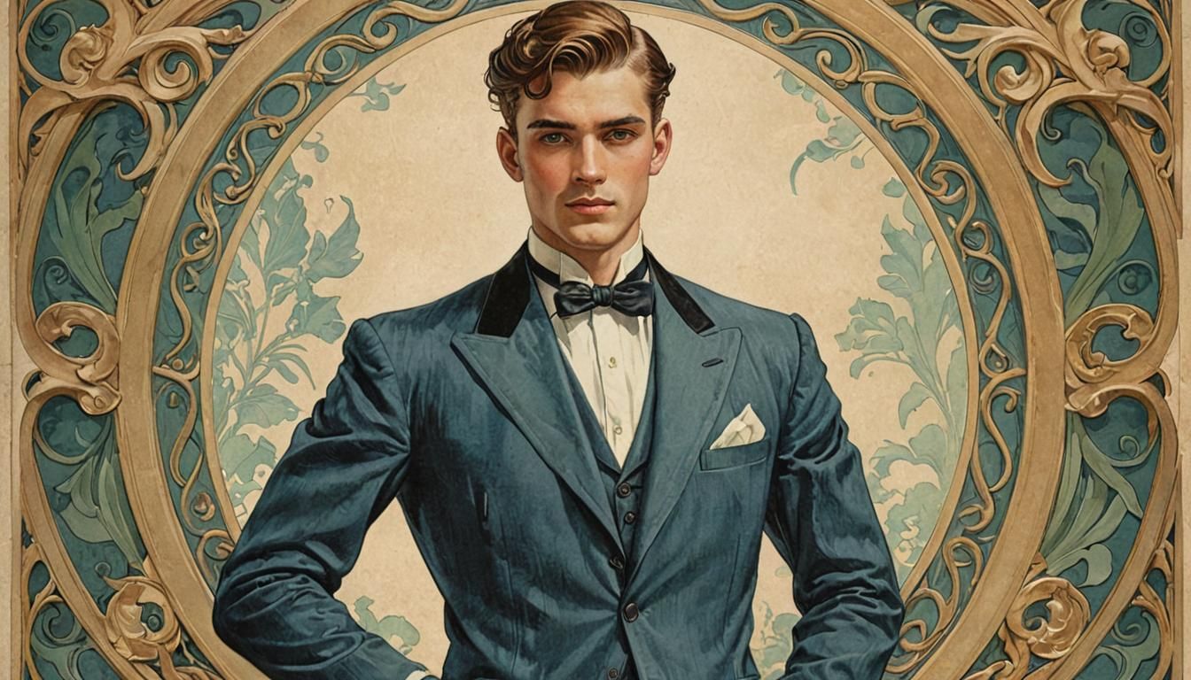 Art Nouveau Man in Graceful Pose