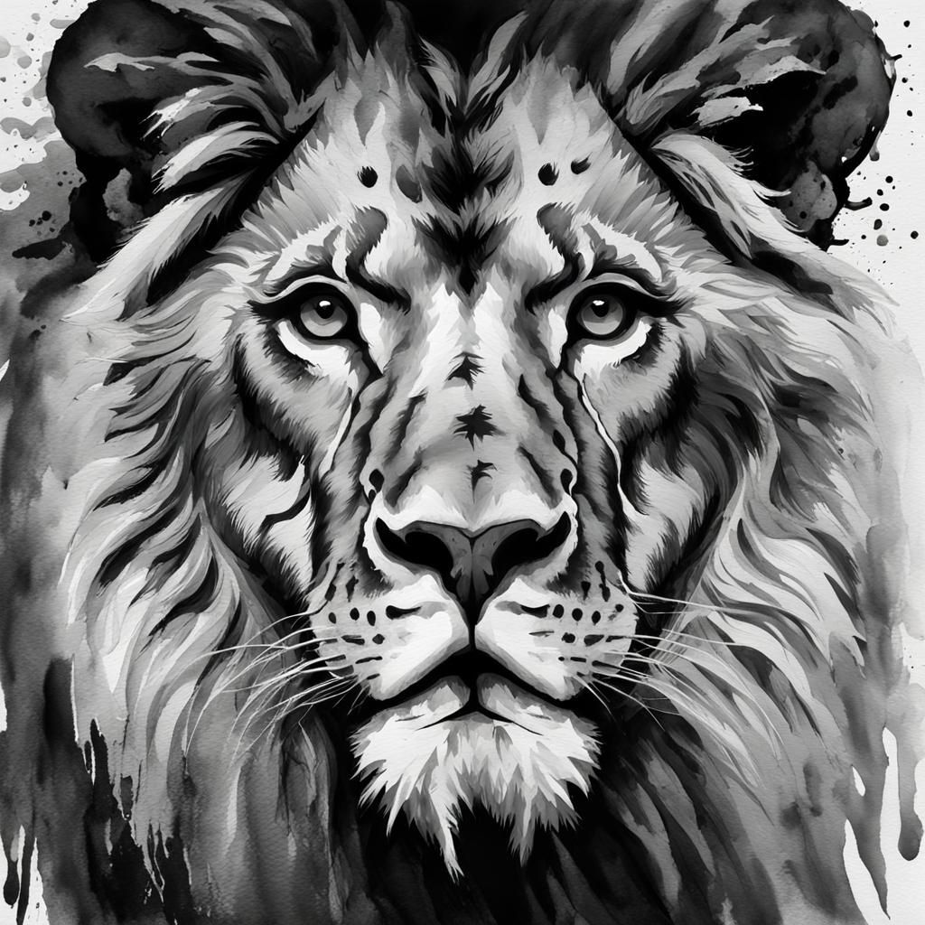 Lion In Greyscale
