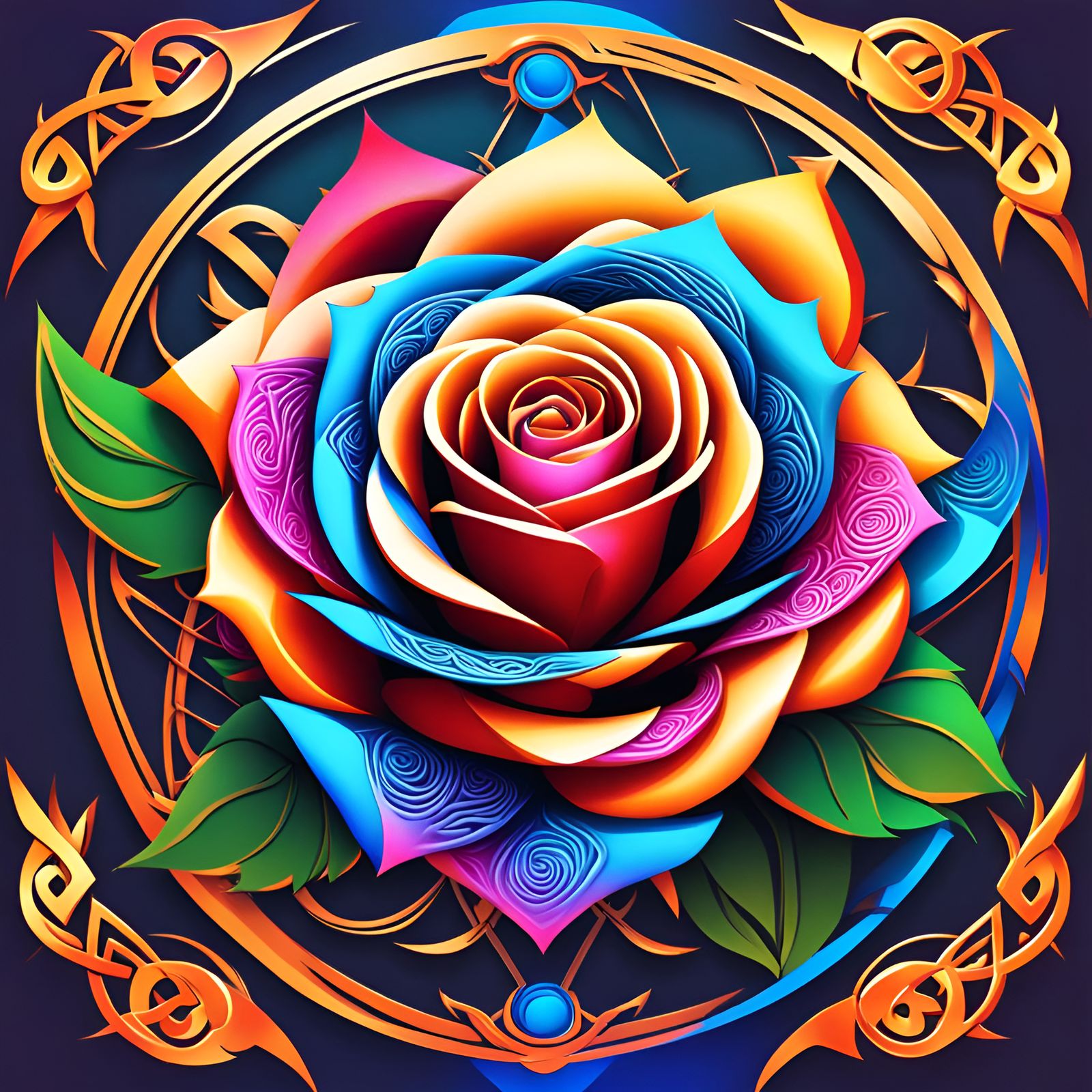 Rose Wrapped in Thorns Celtic Design in 8K