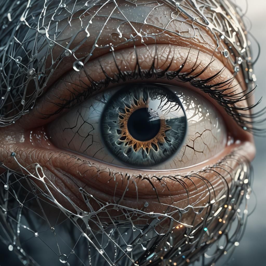 Surreal Eye in Glass 'A' 3D Render
