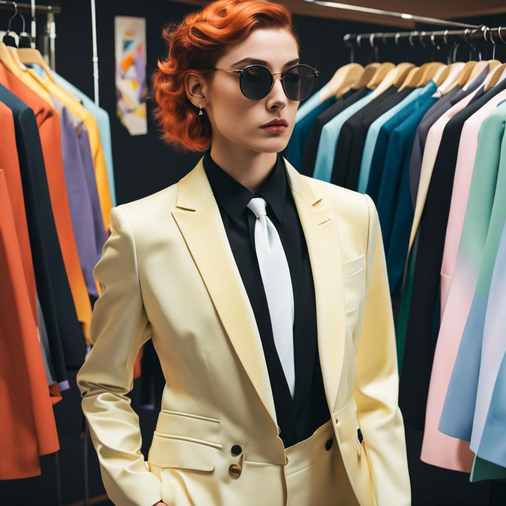 Nonbinary Person Suits Up: Academic Art Painting