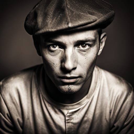 Napoleonic Soldier Plays Rugby in Sepia Portrait