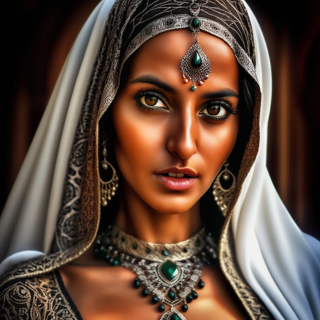 Beautiful Arabian Woman Portrait in Cinematic Style