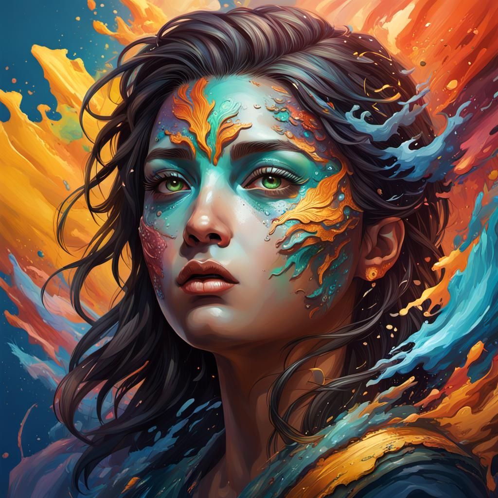 Hyperrealistic Gaia Portrait with Dramatic Lighting