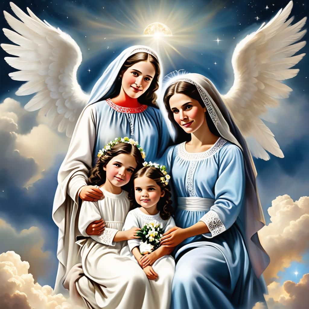 (Three elder sisters watching over us from heaven the toddlers on Earth they have imparted their wisdom down for generat...