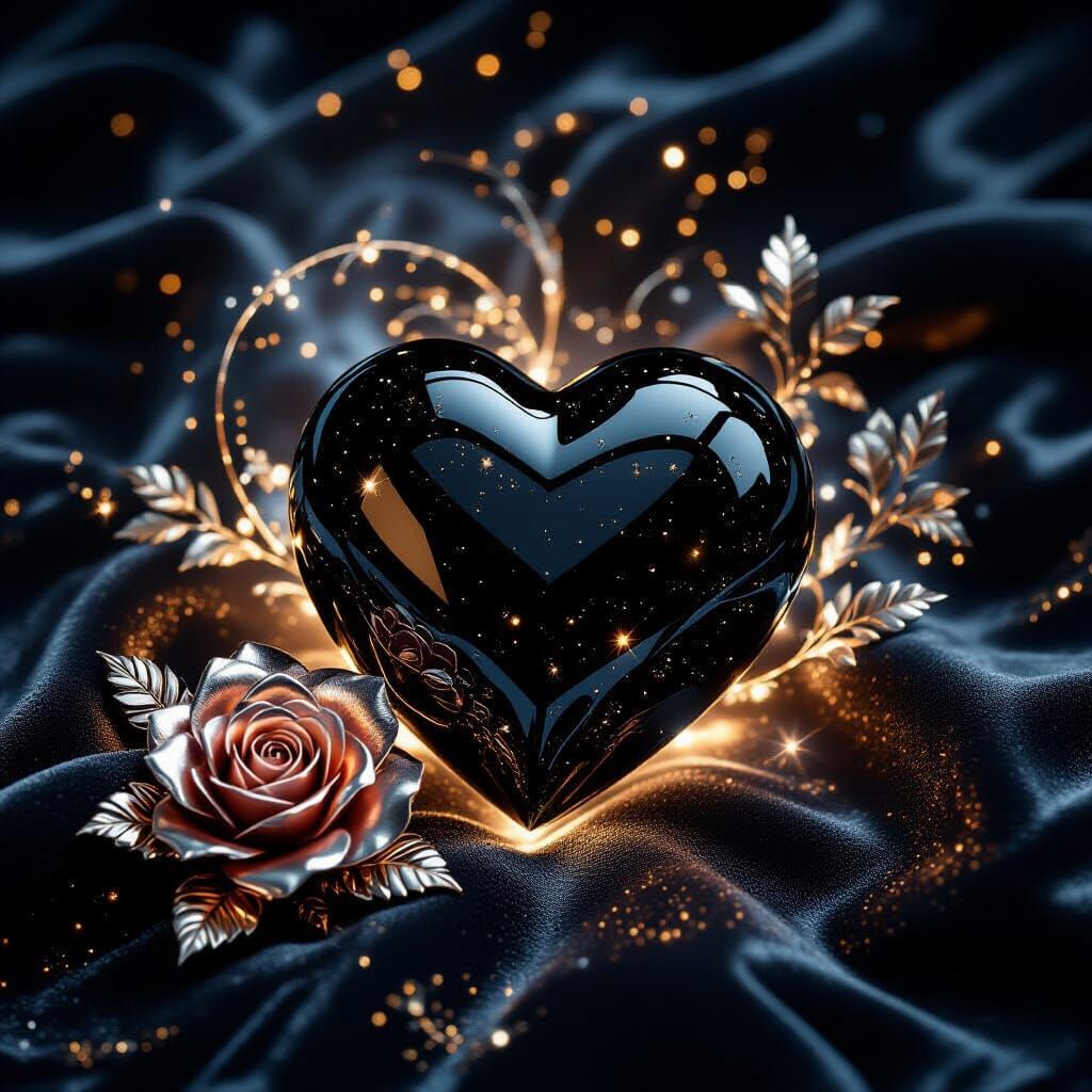 Crystallized Heart with Silver-Gold Aura