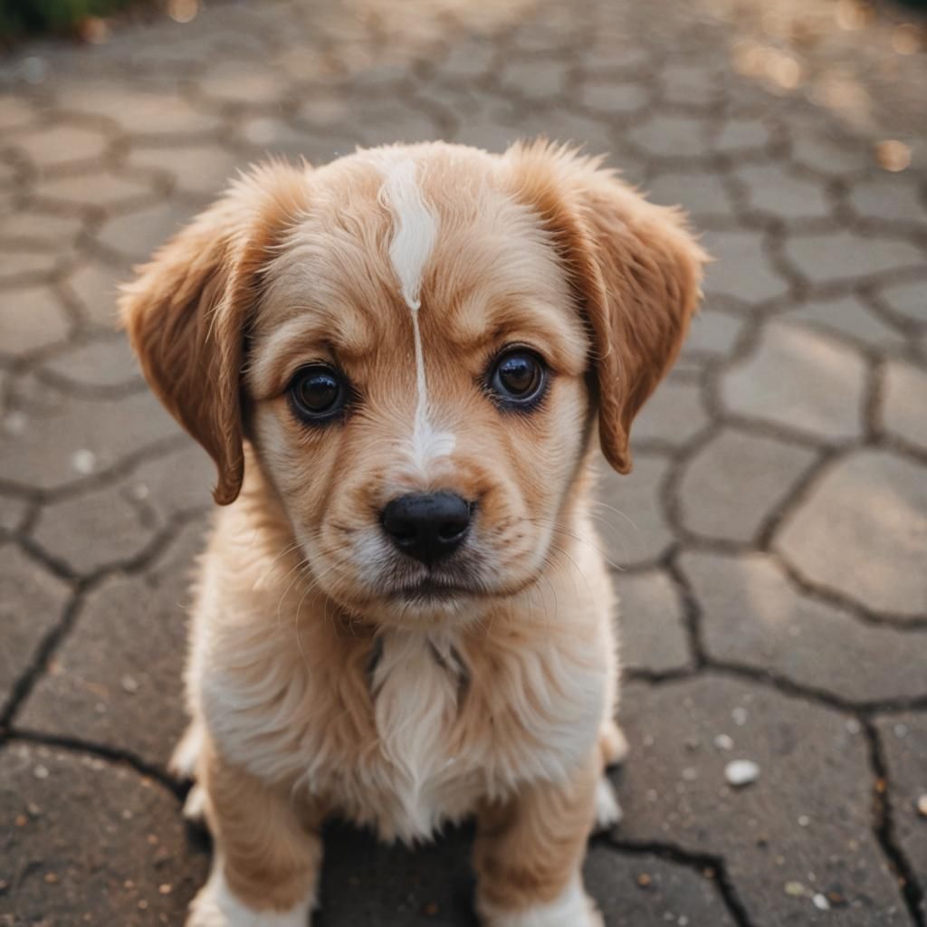 Adorable Puppy Close-up with Dramatic Lighting