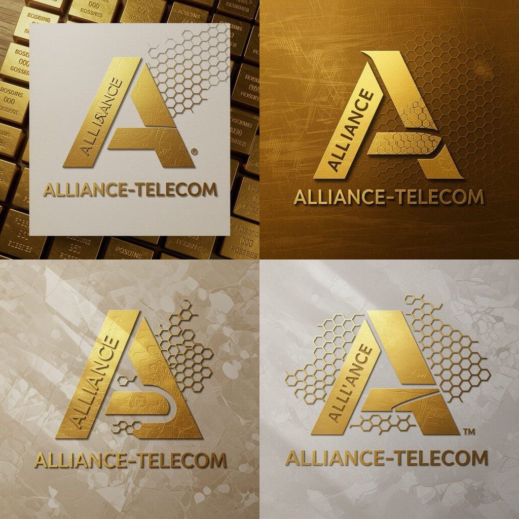 Premium Investment Company Logo: Gold 'A' with Cell Tower