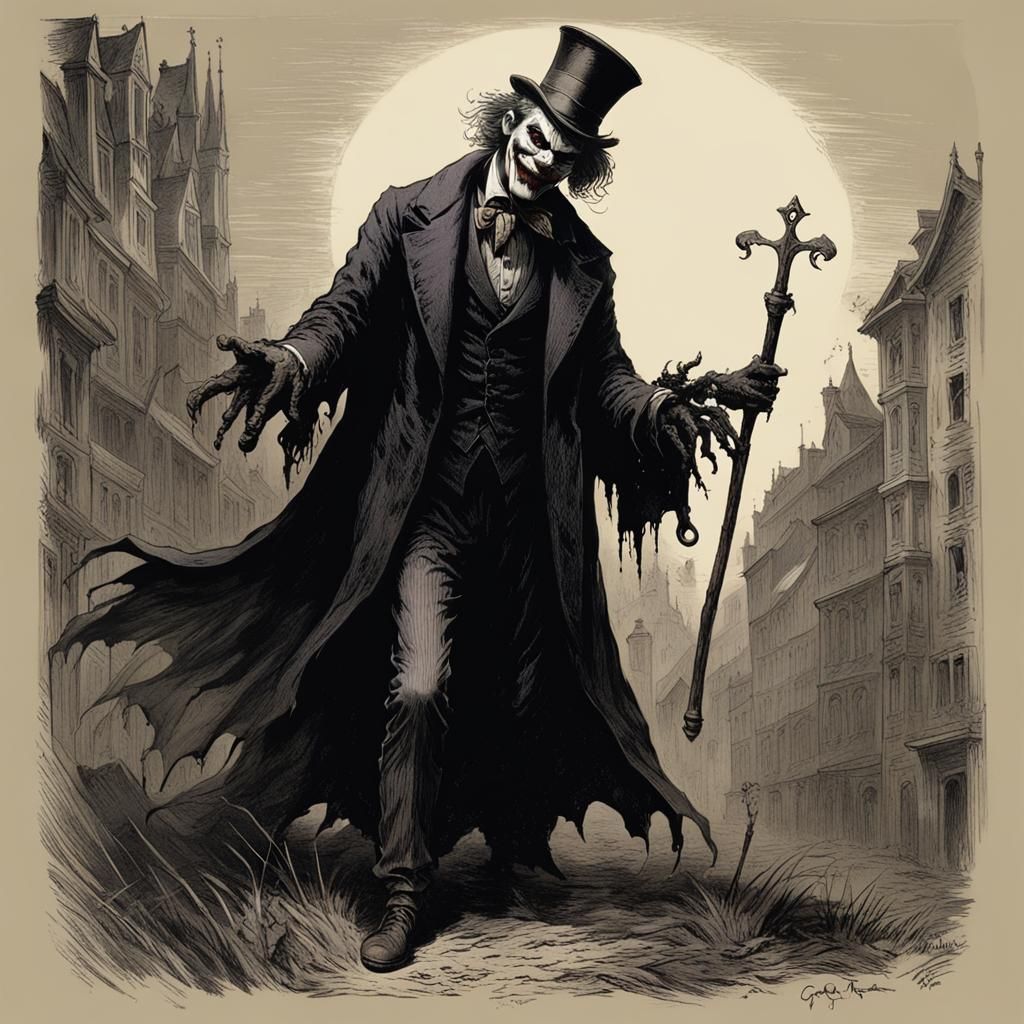 Gothic Horror Joker in Doré Style