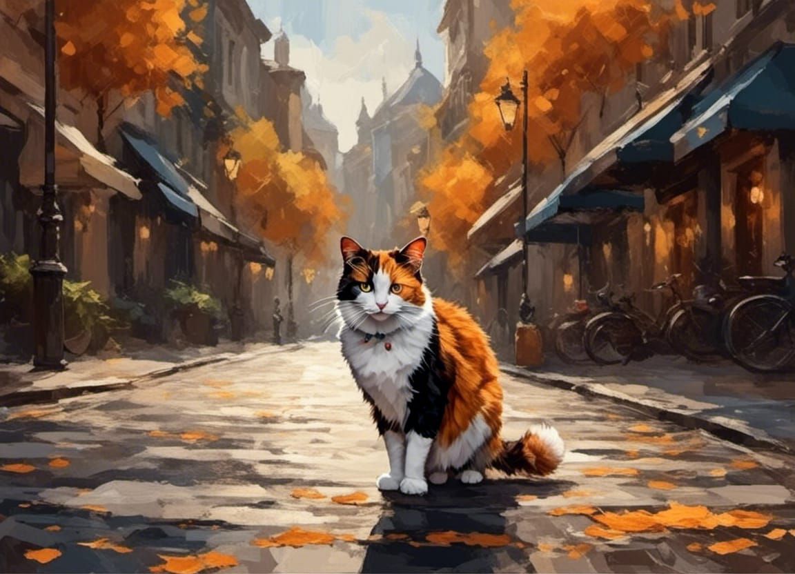 Relaxed Cat Strolling: 8K Concept Art